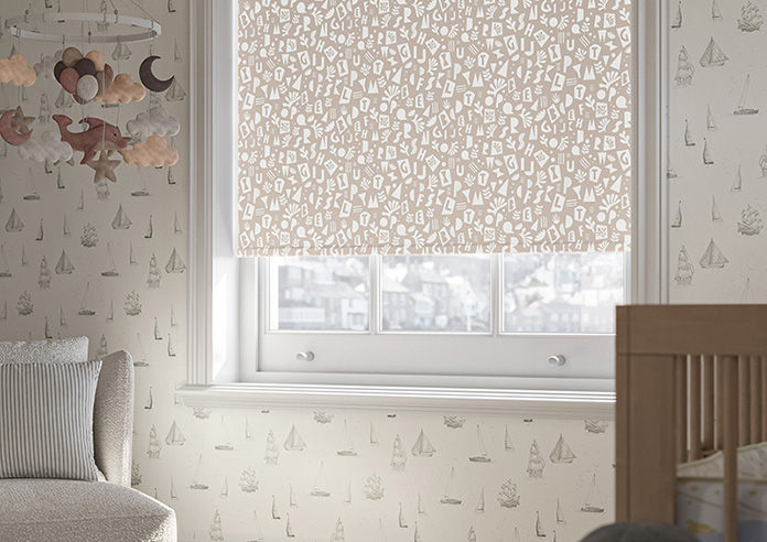 Alphabet, Rustic Brown - Twist&Fit Roller Blind - Image 5